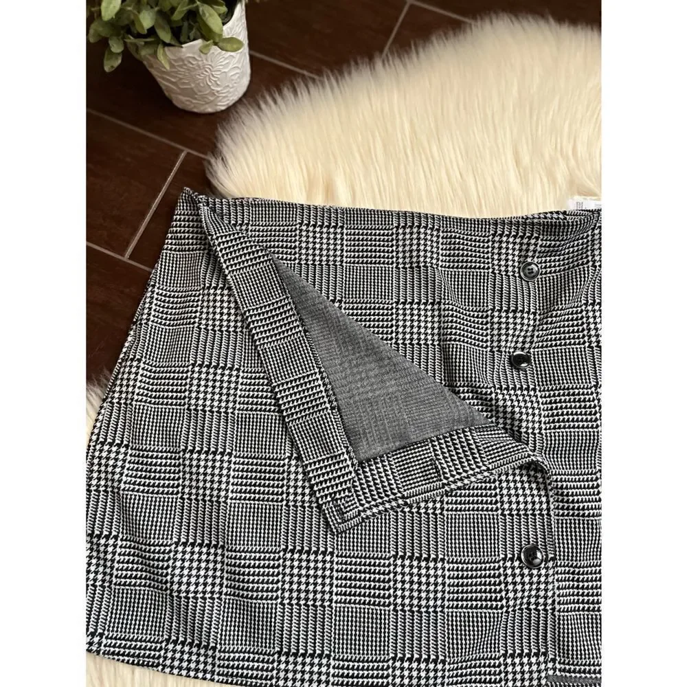 Joe Boxer black/white plaid winter wrap skirt sz 2x NWT